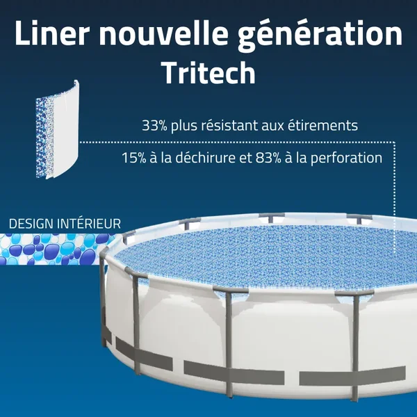 Piscine hors sol tubulaire ronde Bestway Steel Pro Max 457 x 107 cm gris clair