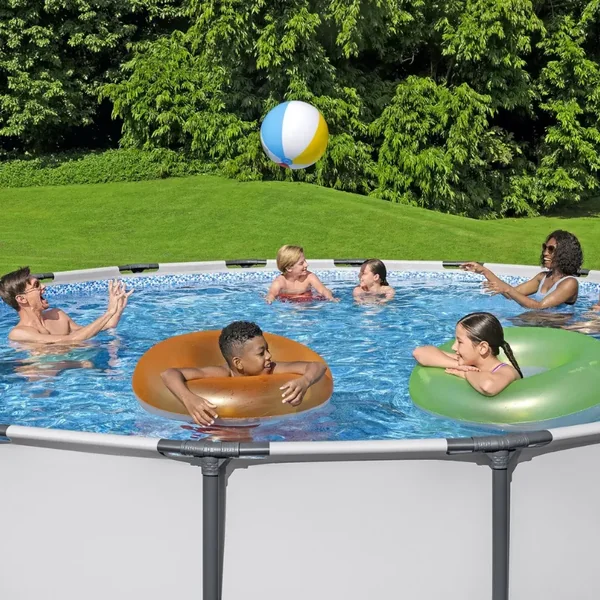 Piscine hors sol tubulaire ronde Bestway Steel Pro Max 457 x 122 cm gris clair sans accessoires