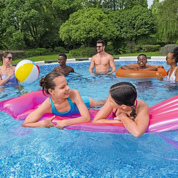 Piscine hors sol tubulaire ronde Bestway Steel Pro Max 610 x 132 cm gris clair