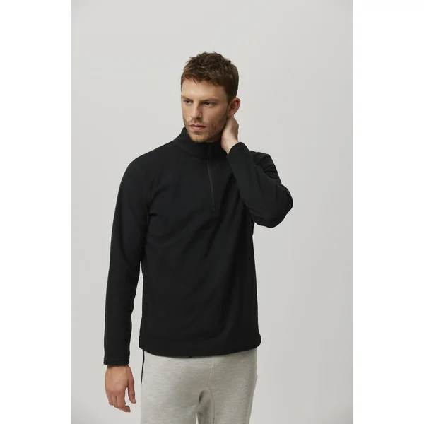 Polaire demi-zippée pour hommes noir