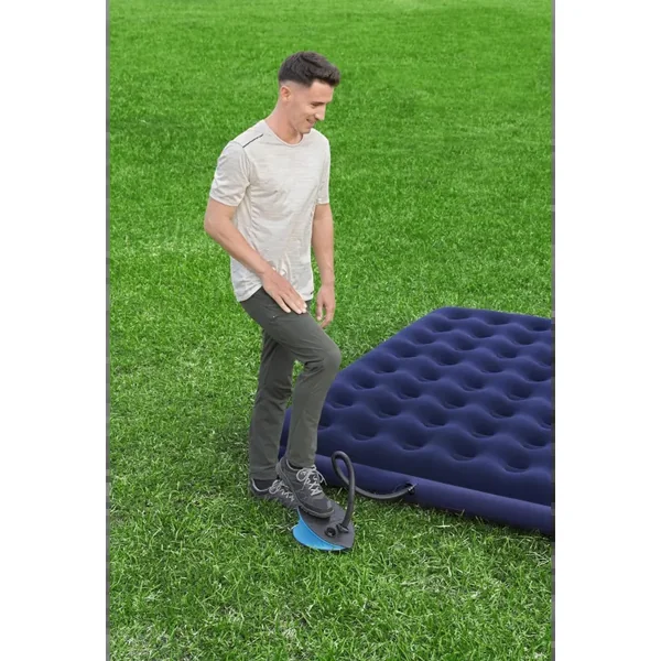 Pompe à pied 1,4L/cycle pour matelas et bouées gonflables - 3 embouts