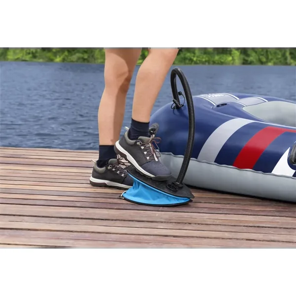 Pompe à pied 1,4L/cycle pour matelas et bouées gonflables - 3 embouts