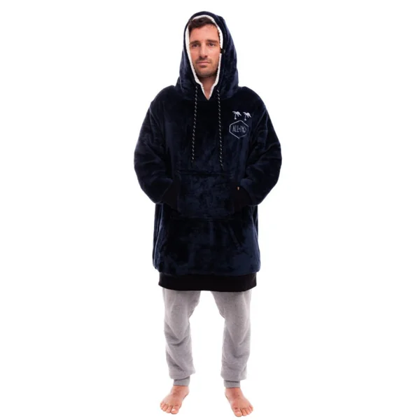 Poncho ALL IN PLaid Grey Blue