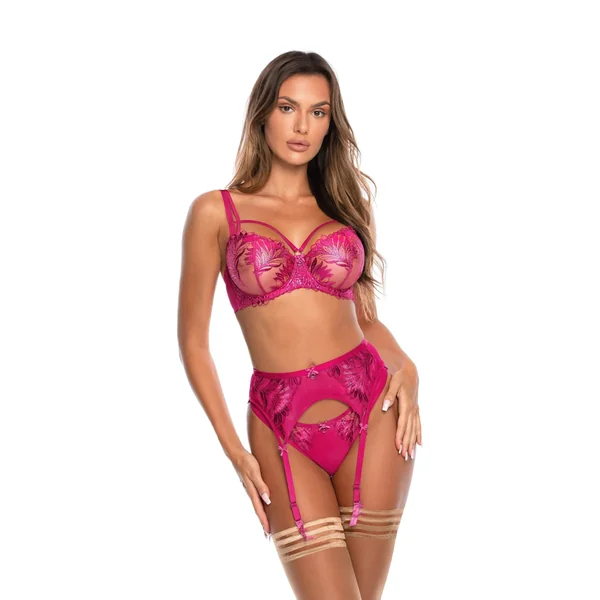 Porte-jarretelles rose V-10252