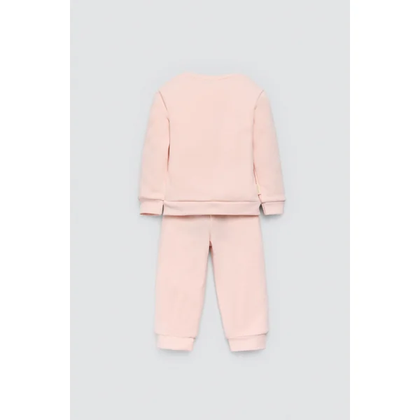PRÉVENTE Ensemble bébé basique : sweat-shirt rose et jogging