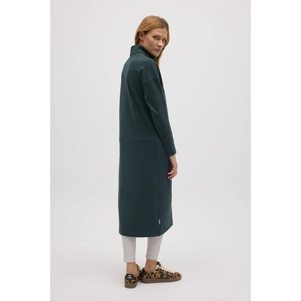 Pull maxi vert bouteille chaud avec fente