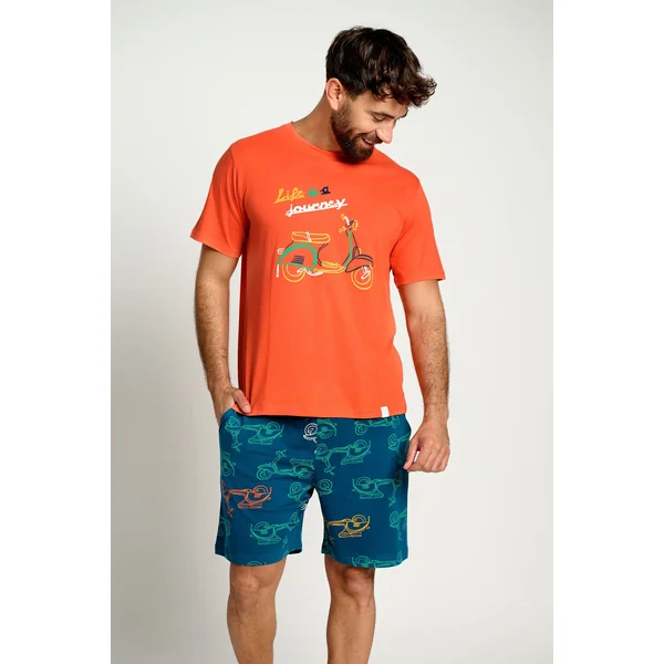Pyjama court en coton pour homme, style motard | MUYDEMI