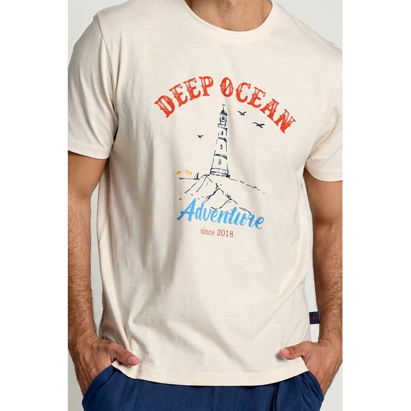 Pyjama homme en coton à manches courtes Ocean Adventure | MUYDEMI