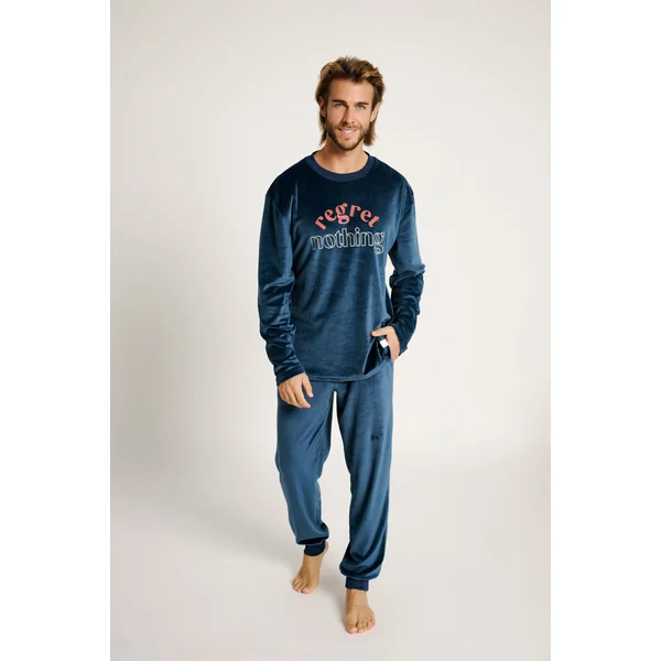 Pyjama long effet velours Regret Nothing pour homme | MUYDEMI