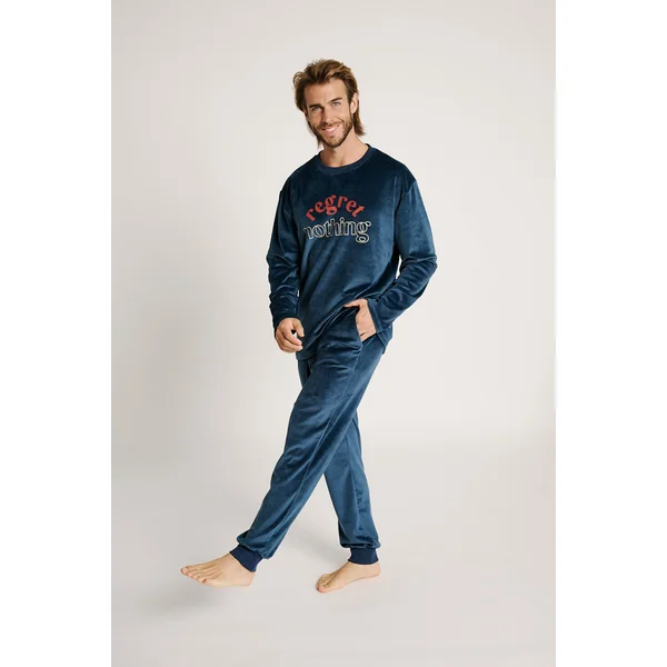 Pyjama long effet velours Regret Nothing pour homme | MUYDEMI