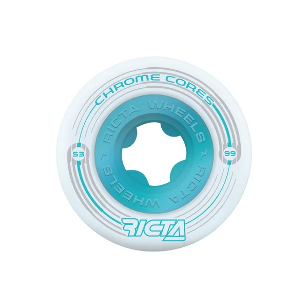 RICTA WHEELS (JEU DE 4) 53MM CHROME CORE WHITE 99A