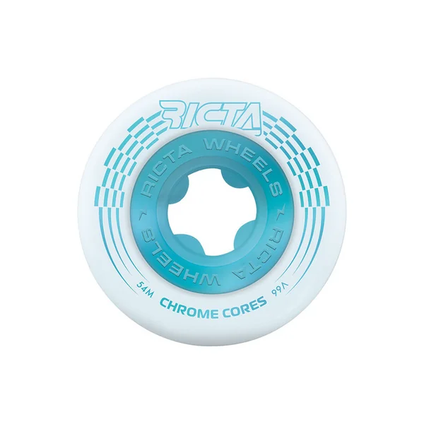 RICTA WHEELS (JEU DE 4) 54MM CHROME CORE WHITE TEAL 99A