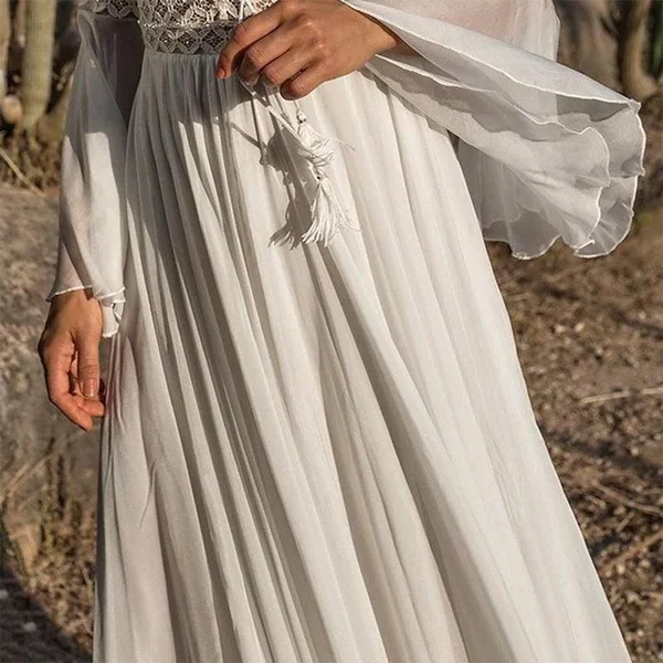 Robe blanche bohémienne