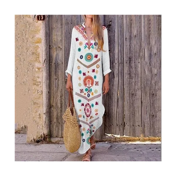 Robe Blanche Fluide Longue Bohème