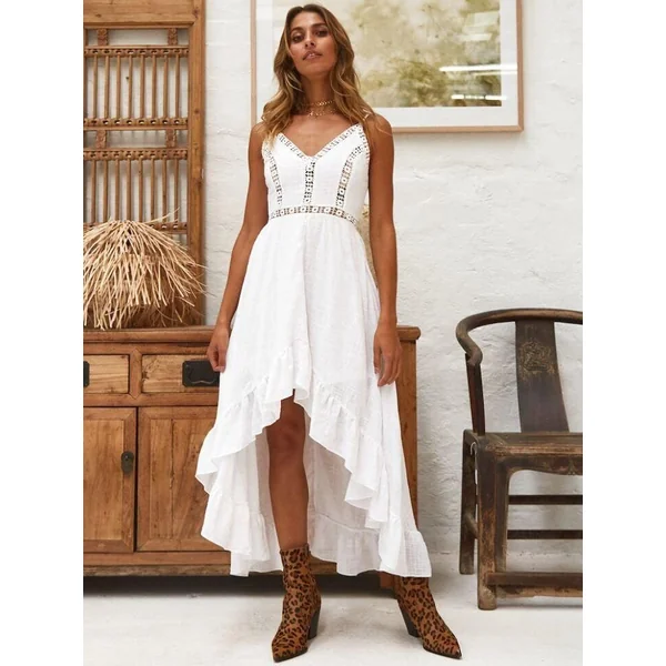Robe blanche longue bohémienne vintage