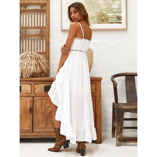 Robe blanche longue bohémienne vintage