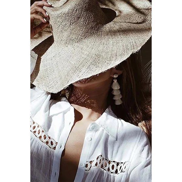 Robe Blanche Style Bohème – Hélène
