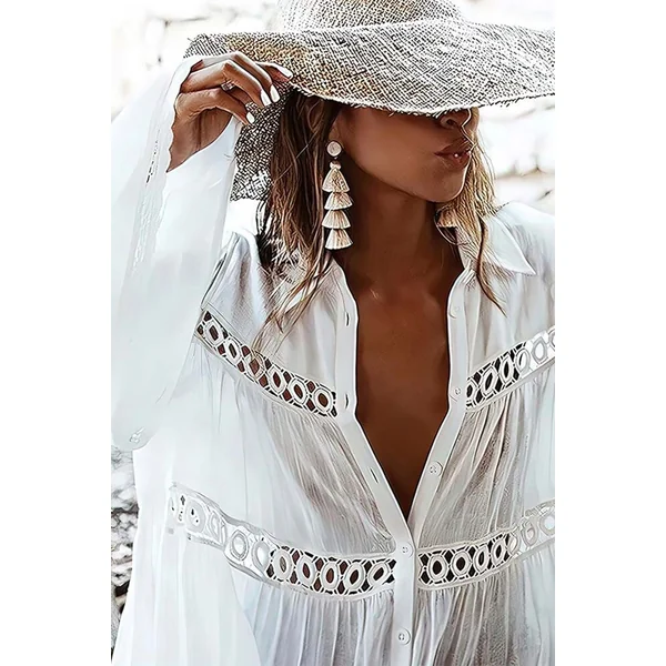 Robe Blanche Style Bohème – Hélène