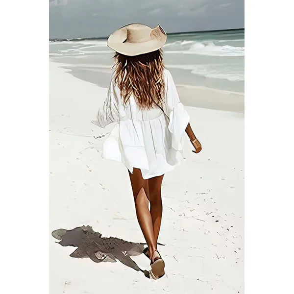 Robe Blanche Style Bohème – Hélène
