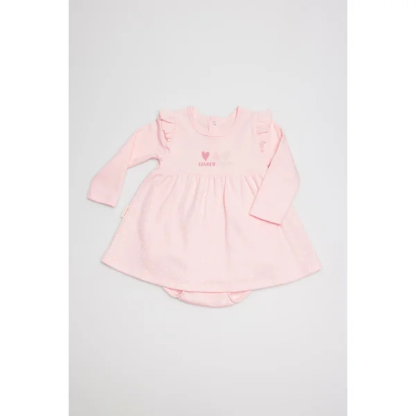 Robe body bébé rose à manches longues