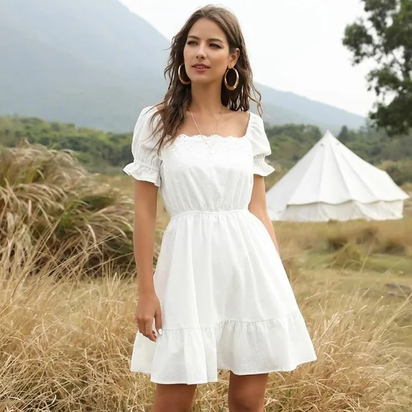 Robe Bohème Blanche Elégante