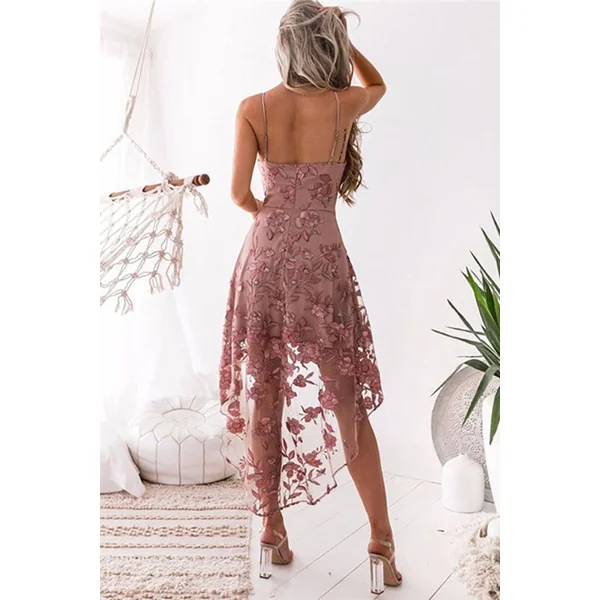 Robe Bohème Chic Dentelle Rose – Emma