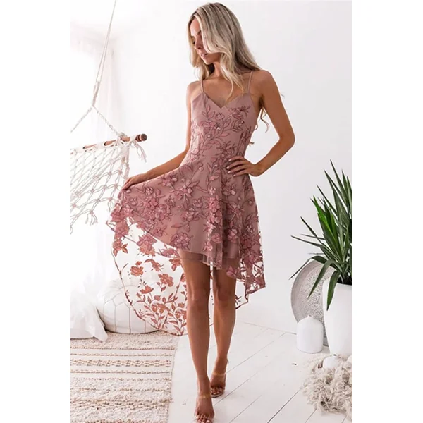 Robe Bohème Chic Dentelle Rose – Emma