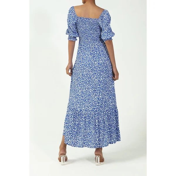 Robe Bohème Fleurie Col Carré