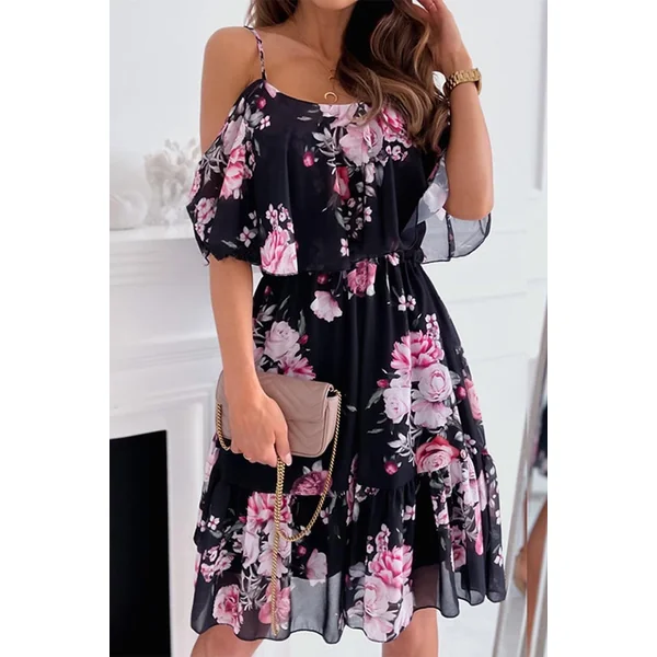 Robe Bohème Fleurie Courte – Baie