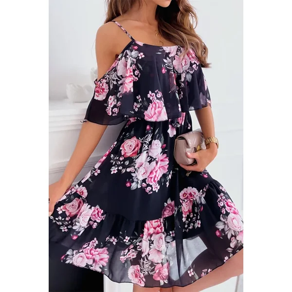 Robe Bohème Fleurie Courte – Baie