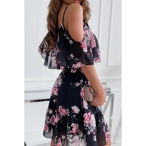 Robe Bohème Fleurie Courte – Baie