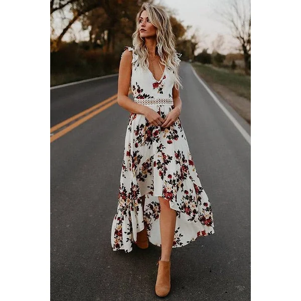 Robe Bohème Fleurie Dos Nu – Hermance