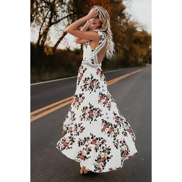 Robe Bohème Fleurie Dos Nu – Hermance