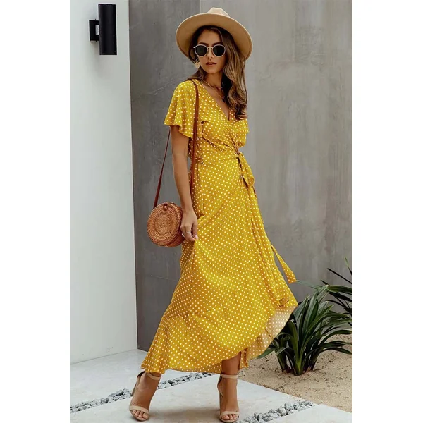Robe Bohème Jaune Moutarde – Elvire