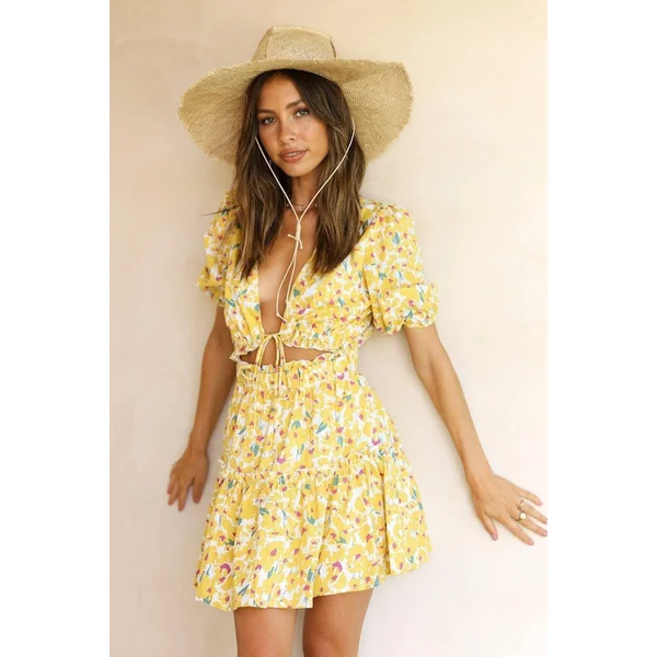 Robe Bohème Jaune Été