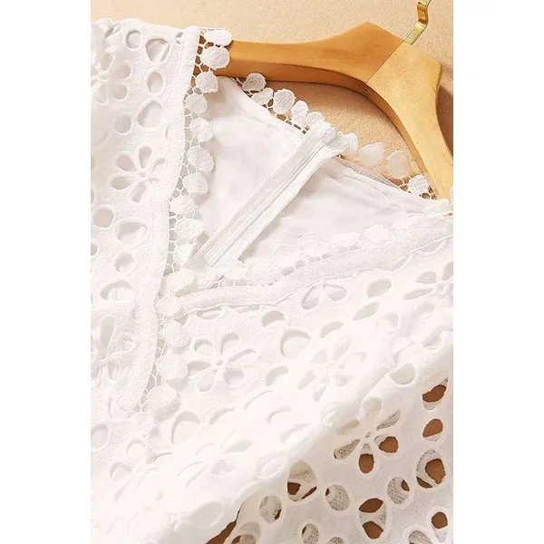 Robe Bohème Longue Dentelle Blanche – Octavia
