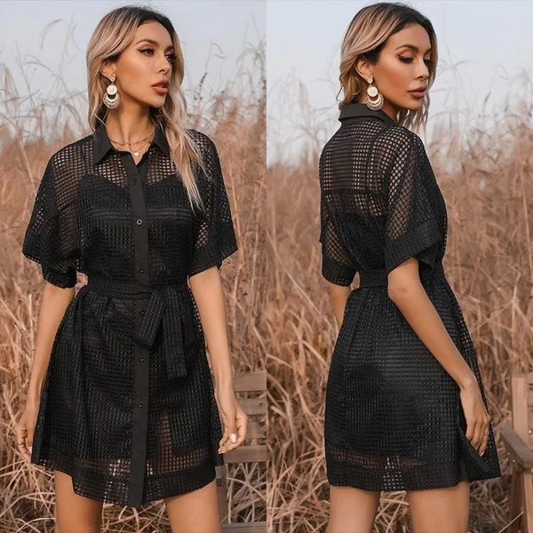 Robe Bohème Noire Dentelle Pure