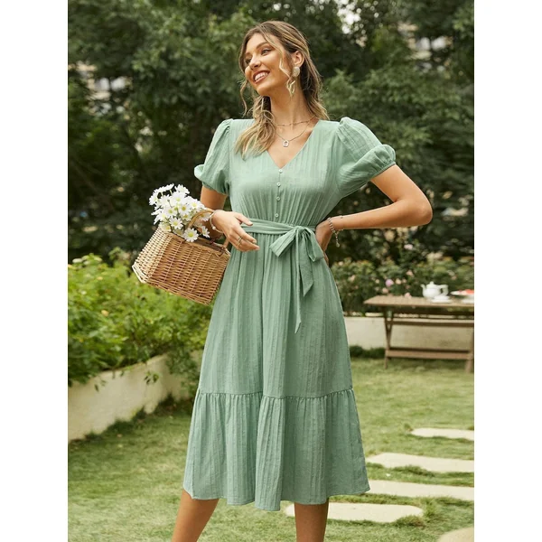 Robe Bohème Vert Sauge