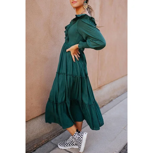 Robe Bohème Vert Vintage