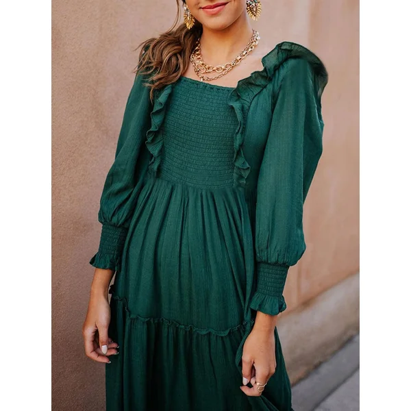 Robe Bohème Vert Vintage