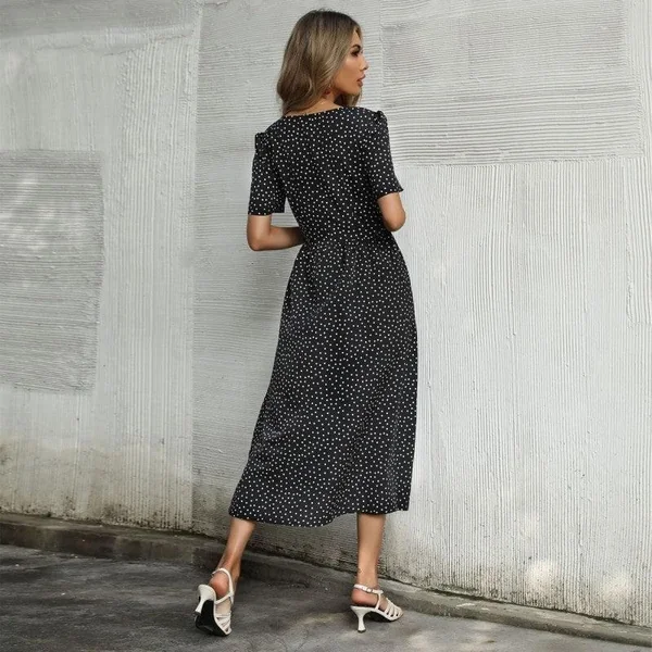 Robe Bohème Verte À Pois