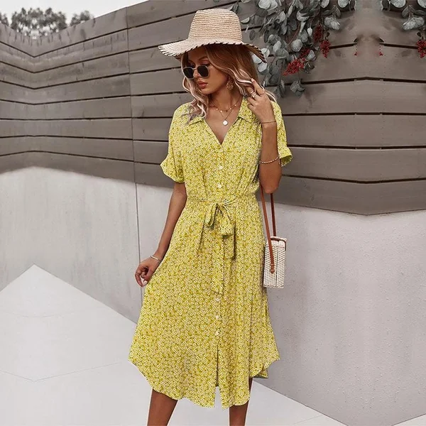 Robe Bohème à Imprimé Floral
