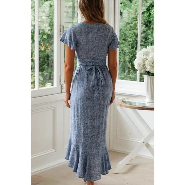 Robe Bohème à Manches Courtes – Iris