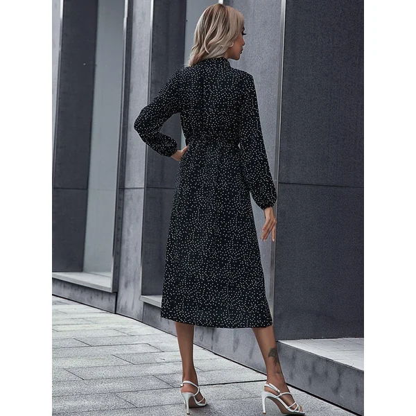 Robe Bohème À Pois Noirs Et Blancs
