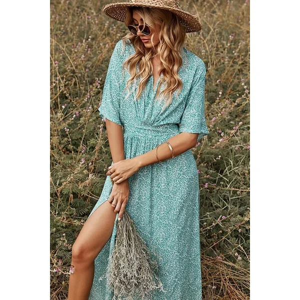 Robe Champêtre Chic Turquoise
