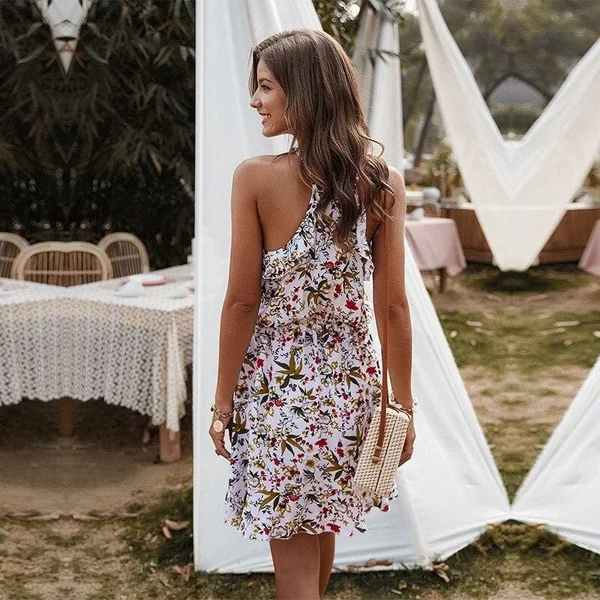 Robe champêtre courte bohémienne