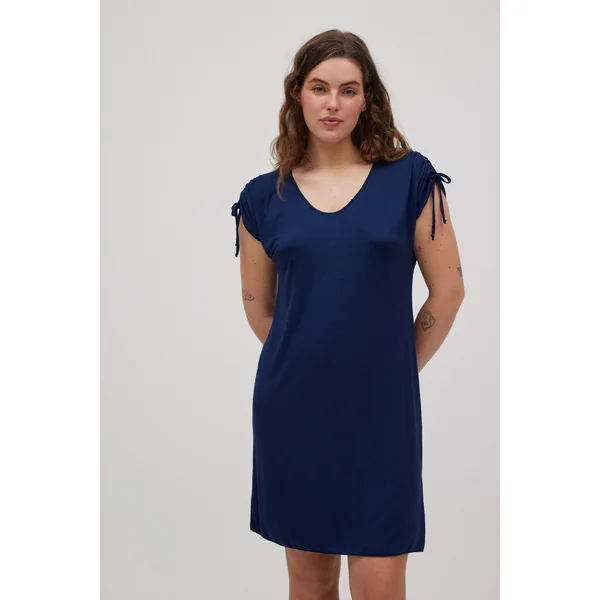 Robe courte avec détail sur les manches bleu marine