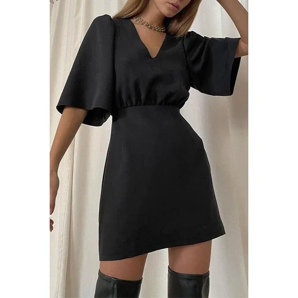 Robe Courte Bohème Chic Noire