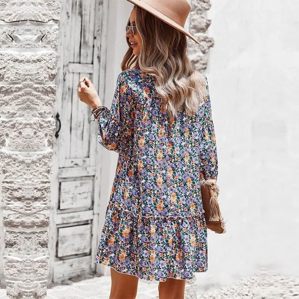 Robe Courte Bohème à Fleurs