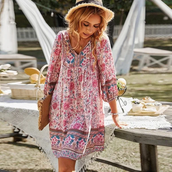Robe courte bohémienne, Style plage